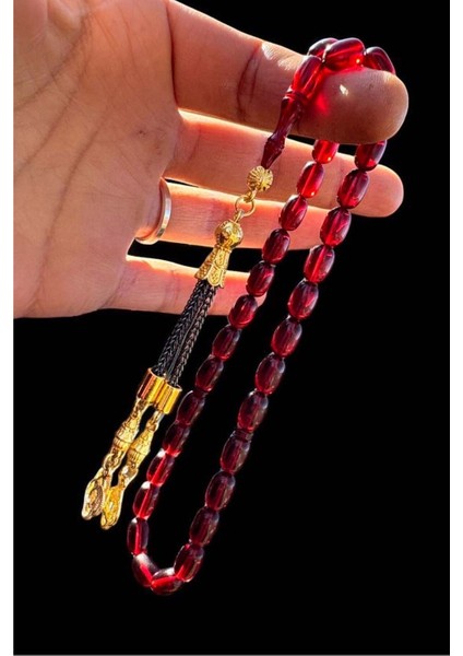 Sertifikalı Usta Işçilikli Kan Kırmızı Ateş Kehribar Hediyelik Ahşap Kutulu Tespih fiyatları