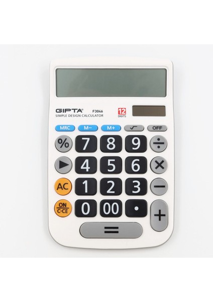 Beyaz 12 Haneli Hesap Makinesi F3046