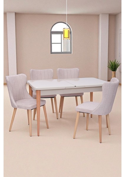 Tuna Kum Beji Lak Panel Mdf Mutfak Masa Takımı 80X130