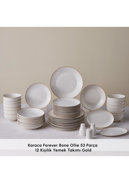 Forever Bone Ollie 53 Parça 12 Kişilik Yemek Takımı Gold modelleri