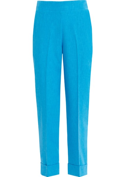 Beli Lastik Detaylı Double Paça Koyu Mavi Pantolon