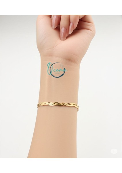 Gold Renk Sarmal Çelik İtalyan Zincir Kadın Bileklik fırsatları