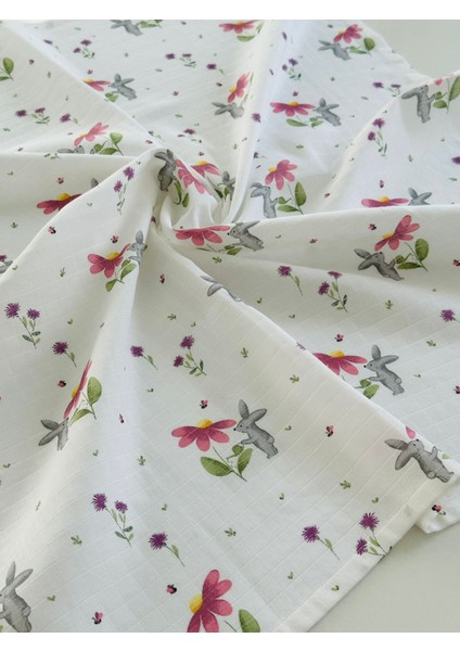 Ftbabycollection %100 Pamuk Müslin Bebek Battaniyesi Oeko-Tex Sertifikalı Müslin Yenidoğan Bebek Battaniyesi 80X90 cm
