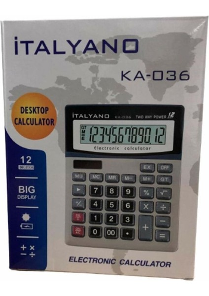 Güneş ve Pil ile Çalışan Büyük Boy Hesap Makinesi, Kullanışlı ve Dayanıklı Tasarım