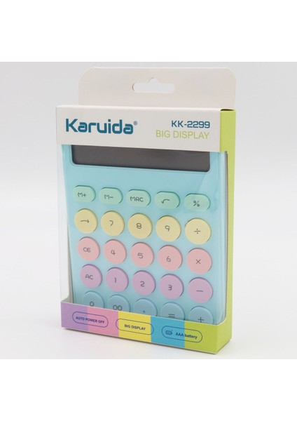 Mavi Renkli 12 Haneli Hesap Makinesi, Pratik ve Kullanışlı Elektronik Cihaz