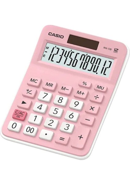Pembe 12 Haneli Masaüstü Hesap Makinesi, Pratik ve Şık Tasarım
