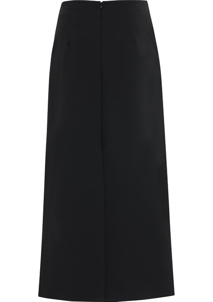 Ön ve Arkası Yırtmaçlı Siyah Uzun Etek fırsatları