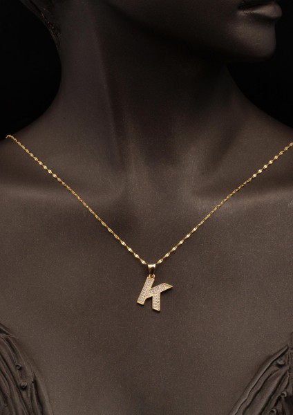 K Harfi Altın Kolye 14 Ayar fiyatları