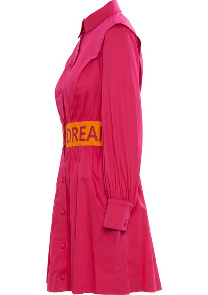 Kemer Detaylı Pembe Kısa Elbise fiyatları