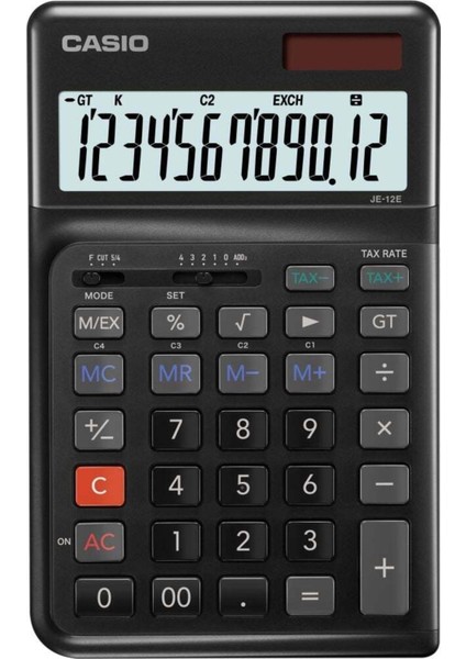 Siyah 12 Hane Masaüstü Ergonomik Tuşlu Hesap Makinesi