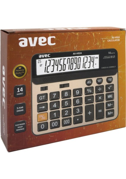 AV-H924 Hesap Makinesi Beyaz-Siyah, Çok Fonksiyonlu ve Kullanışlı Elektronik Alet fiyatları