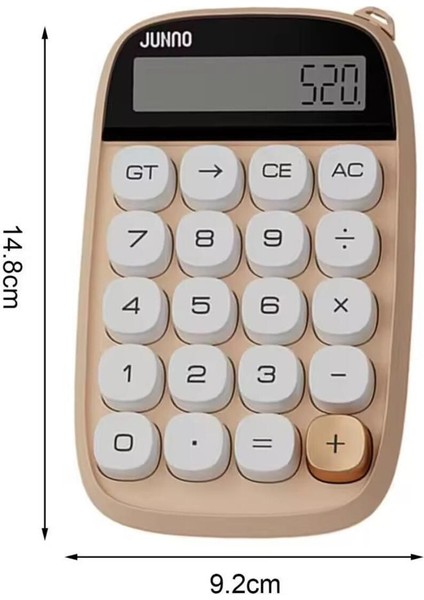 Renkli Yuvarlak Tuşlu Mini Ofis Vintage Hesap Makinası, 10 Haneli, Daktilo Tarz fırsatları