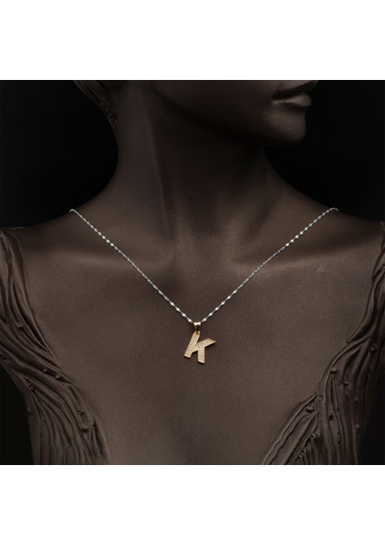 K Harfi Altın Kolye Ucu 14 Ayar fiyatları