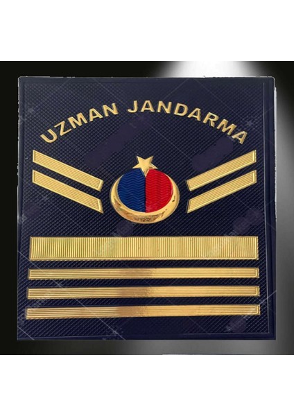 Minyatür Uzman Jandarma 7 Kademeli Çavuş Asayiş Mini 3D Plastik Rütbe, 2025 Yeni Tip Cırtlı, Standart Ölçü,