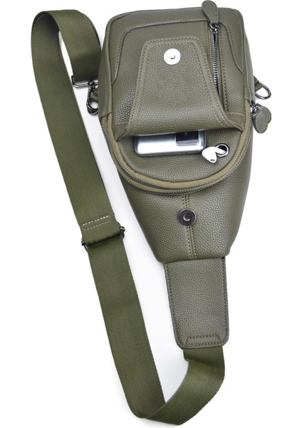 Haki Lüks Ayarlanabilir Çapraz Askılı Omuz Çantası Çapraz Çanta