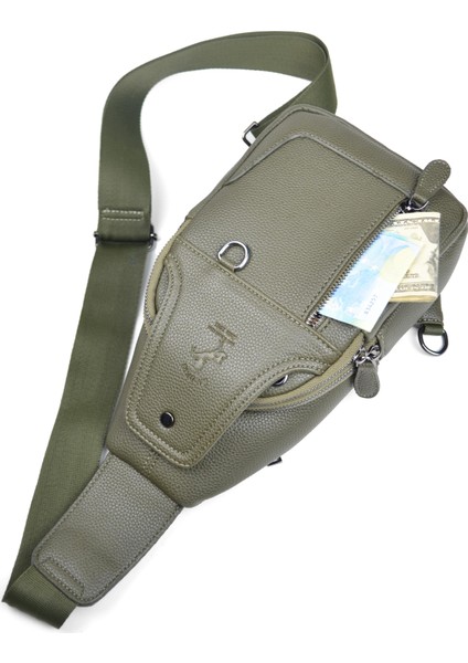 Haki Lüks Ayarlanabilir Çapraz Askılı Omuz Çantası Çapraz Çanta