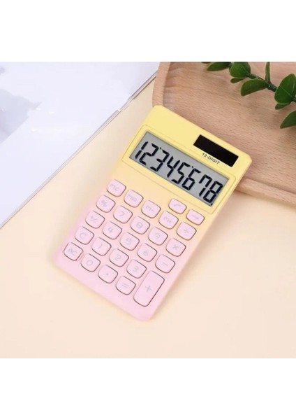 Mini 12 Basamaklı LCD Ekranlı Cep Hesap Makinesi, Sevimli ve Estetik Tasarım