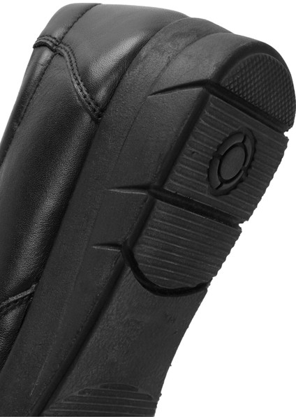 Kadın Siyah Kalın Tabanlı Deri Comfort Ayakkabı 25AFD500218