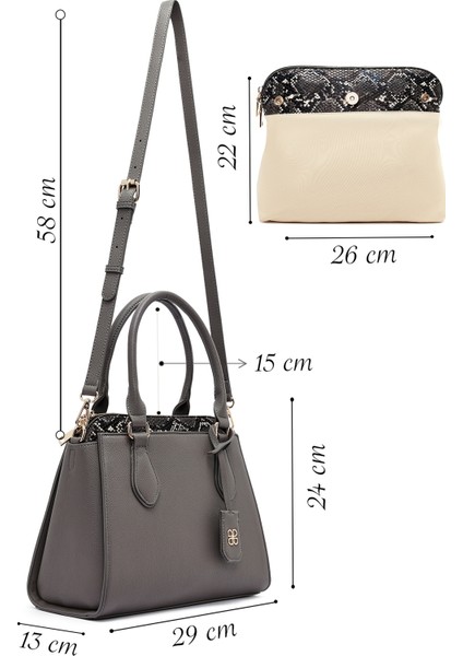 Kadın Gri Uzun Askılı Klasik Kol Çantası 25WBD284414 fiyatları