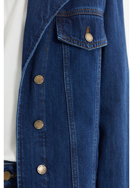 Apolet Detaylı Oversize Denim Ceket modelleri