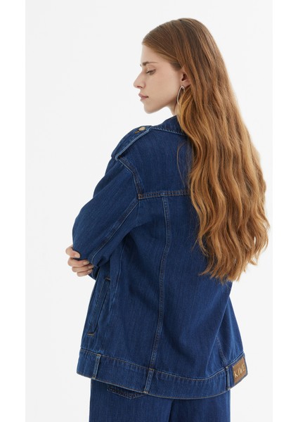 Apolet Detaylı Oversize Denim Ceket indirimleri
