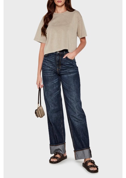 Logo Baskılı Çift Bantlı Kemerli Terlik 40T5BYFS1D200 Bayan Terlik 40T5BYFS1D 200 fiyatları