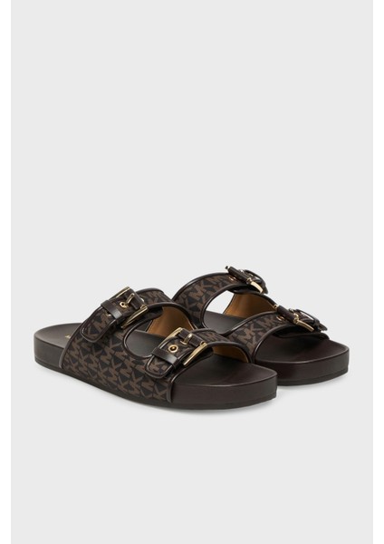 Logo Baskılı Çift Bantlı Kemerli Terlik 40T5BYFS1D200 Bayan Terlik 40T5BYFS1D 200 modelleri