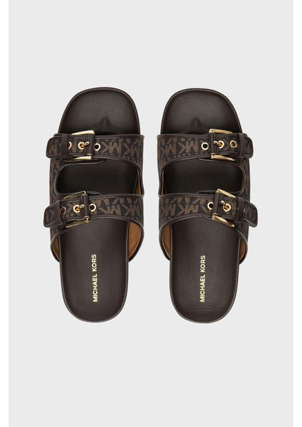 Logo Baskılı Çift Bantlı Kemerli Terlik 40T5BYFS1D200 Bayan Terlik 40T5BYFS1D 200 fırsatları