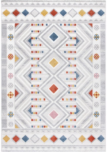 Romanya Beyaz Modern Dokuma Halı Yumuşak Oturma Renkli Halı Odası Salon Çocuk Odası Mutfak Halısı F0356 200 x 290 cm