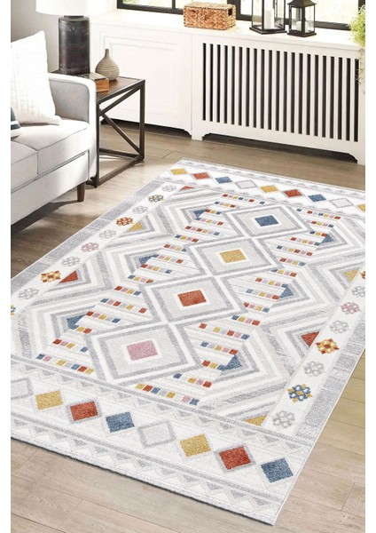 Romanya Beyaz Modern Dokuma Halı Yumuşak Oturma Renkli Halı Odası Salon Çocuk Odası Mutfak Halısı F0356 200 x 290 cm fiyatları