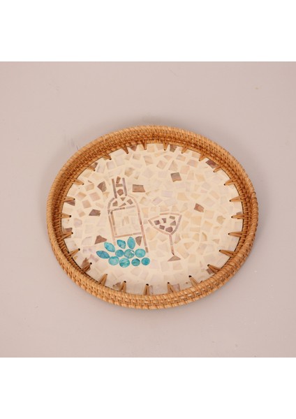 Mylamp Anita 30 X3 cm Sedefli Rattan Tepsi & Duvar Dekoru modelleri