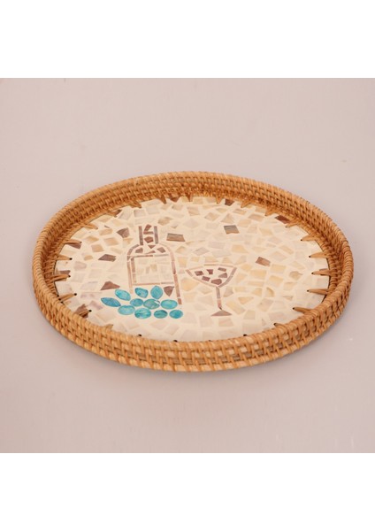 Mylamp Anita 30 X3 cm Sedefli Rattan Tepsi & Duvar Dekoru fırsatları