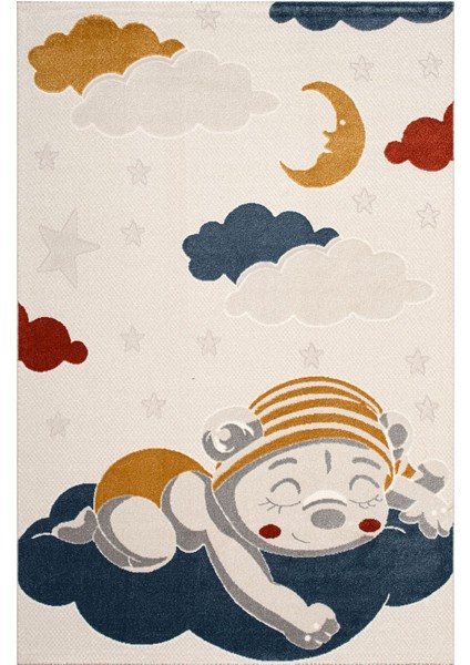 Romanya Beyaz Halı Dokuma Halı Yumuşak Çocuklara Özel Modern Halı Renkli Çocuk Odası Halısı F0401 120 x 180 cm