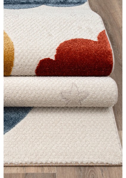 Romanya Beyaz Halı Dokuma Halı Yumuşak Çocuklara Özel Modern Halı Renkli Çocuk Odası Halısı F0401 120 x 180 cm