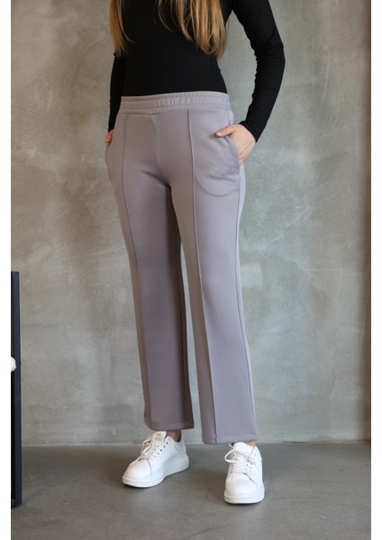 Kadın Düz Kesim Nervürlü Straight Scuba Cepli Lastikli Pantolon fiyatları