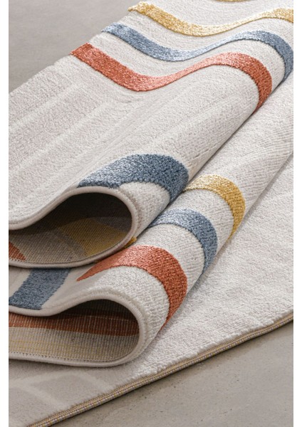 Romanya Beyaz Gri Halı Modern Dokuma Halı Yumuşak Oturma Odası Salon Çocuk Odası Mutfak Halısı F0424 100 x 300 cm