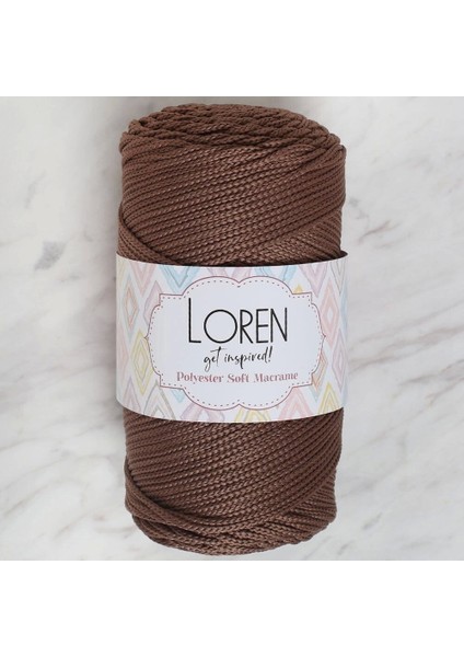 Loren Polyester Soft Macrame Kahverengi El Örgü Ipi - LM032 - 34438