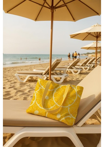 Lemonade Plaj Havlulu Plaj Çantası 35X40 cm fırsatları