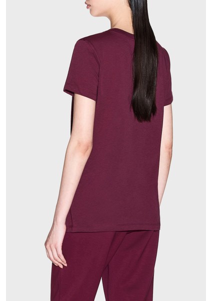 Taşlı Logolu Pamuklu Slim Fit Bisiklet Yaka T Shirt Bayan T Shirt XW001459 AF10356 UA343 modelleri