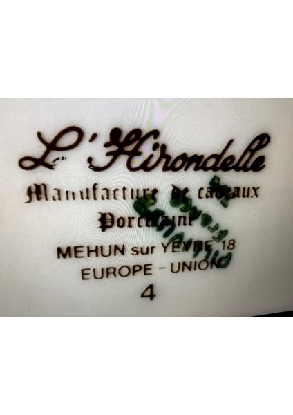 Fransız L. Hirondelle Porselen Küllük 11,5 cm 11,5 cm 6,5 cm Ölçülerinde