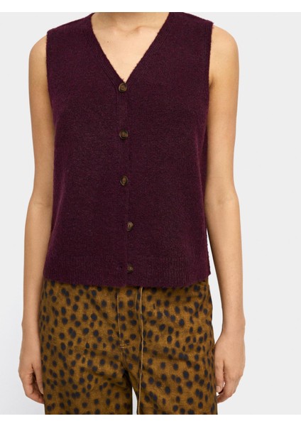 Yün Karışımlı Örgü Yelek