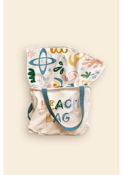 Abstract Plaj Havlulu Plaj Çantası 35X40 cm modelleri