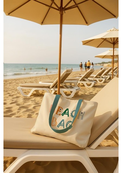 Abstract Plaj Havlulu Plaj Çantası 35X40 cm fırsatları