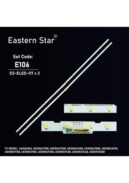 Es-Eled-117, Samsung, Ue55nu7100, Ue55nu7300, Ue55nu7400, Ue55nu7500, Ue55ru7090, Ue55ru7100, Ue55ru7105, Ue55ru7300, Ue55ru7400, Ue55ru7440, Ue55tu8300, Tv Led Bar