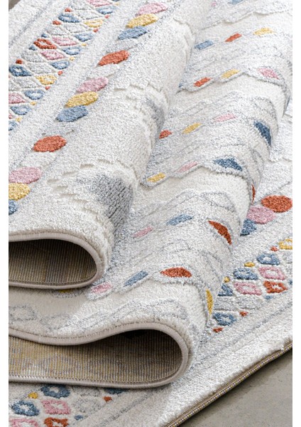 Romanya Beyaz Halı Modern Dokuma Halı Yumuşak Oturma Odası Salon Çocuk Odası Mutfak Halısı F0357 120 x 180 cm