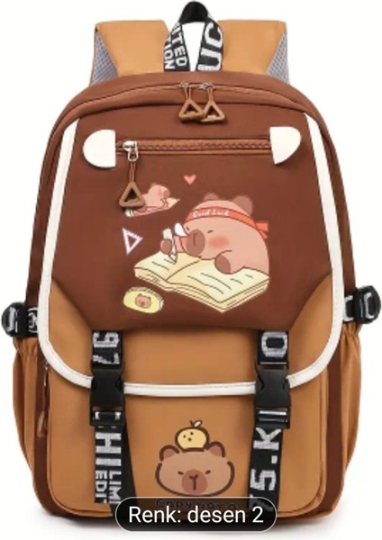 Capybara Büyük Kapasiteli Okul Çantası