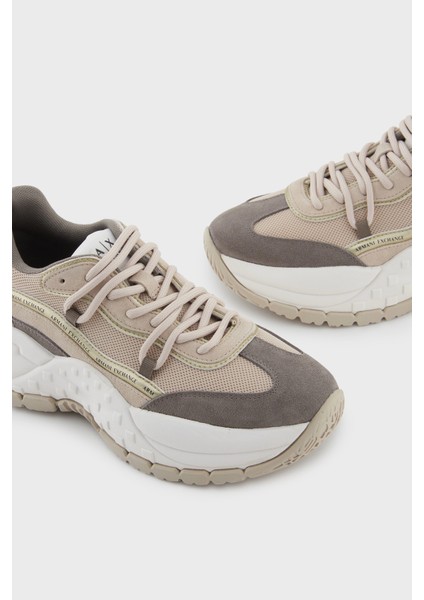 Hakiki Deri Karışımlı Süet Detaylı Kalın Taban Sneaker Ayakkabı Bayan Ayakkabı XW001627 AF17447 M1176 fırsatları