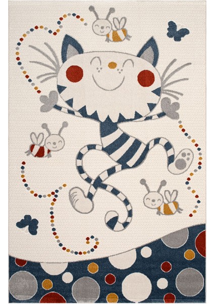 Romanya Beyaz Halı Dokuma Halı Yumuşak Çocuklara Özel Modern Halı Renkli Çocuk Odası Halısı F0404 160 x 230 cm