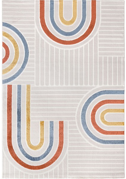 Romanya Beyaz Gri Halı Modern Dokuma Halı Yumuşak Oturma Odası Salon Çocuk Odası Mutfak Halısı F0424 120 x 180 cm