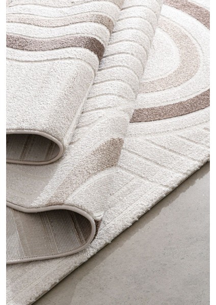 Romanya Beyaz Bej Halı Modern Dokuma Halı Yumuşak Oturma Odası Salon Çocuk Odası Mutfak Halısı F0424 80 x 300 cm